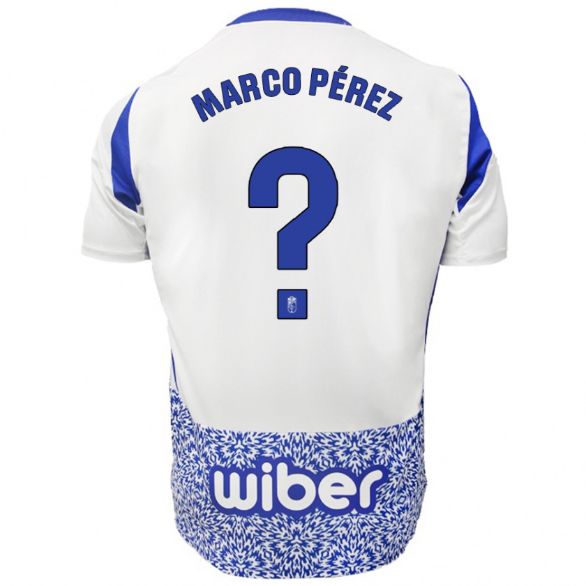 Kandiny Gyermek Marco Pérez #0 Fehér Kék Idegenbeli Jersey 2024/25 Mez Póló Ing