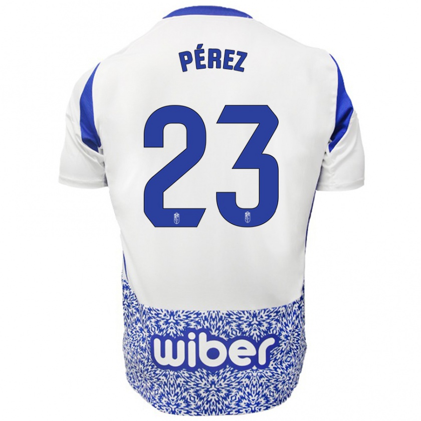 Kandiny Gyermek Lucas Pérez #23 Fehér Kék Idegenbeli Jersey 2024/25 Mez Póló Ing