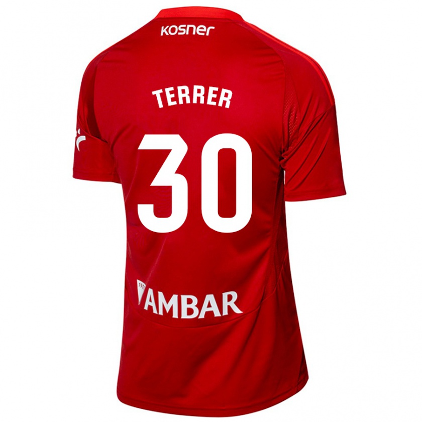 Kandiny Gyermek Lucas Terrer #30 Fehér Kék Idegenbeli Jersey 2024/25 Mez Póló Ing