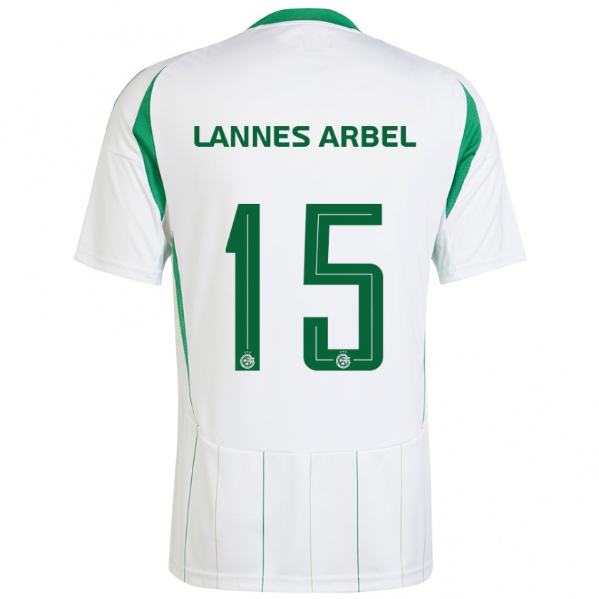 Kandiny Gyermek Tomer Lannes Arbel #15 Fehér Zöld Idegenbeli Jersey 2024/25 Mez Póló Ing