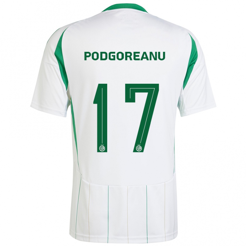 Kandiny Gyermek Suf Podgoreanu #17 Fehér Zöld Idegenbeli Jersey 2024/25 Mez Póló Ing