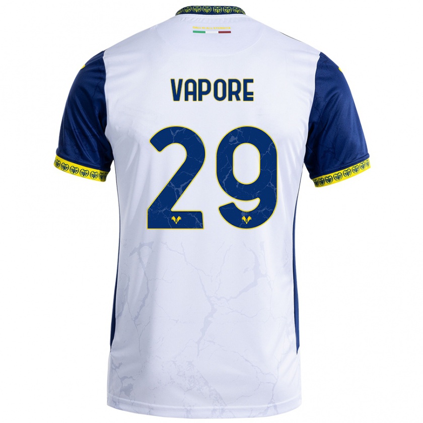 Kandiny Gyermek Angelo Vapore #29 Fehér Kék Idegenbeli Jersey 2024/25 Mez Póló Ing