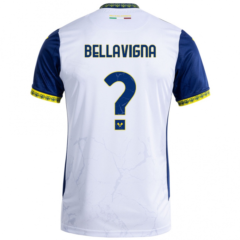 Kandiny Gyermek Marco Bellavigna #0 Fehér Kék Idegenbeli Jersey 2024/25 Mez Póló Ing