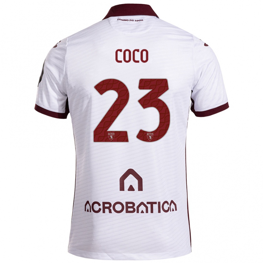 Kandiny Gyermek Saúl Coco #23 Fehér Barna Idegenbeli Jersey 2024/25 Mez Póló Ing