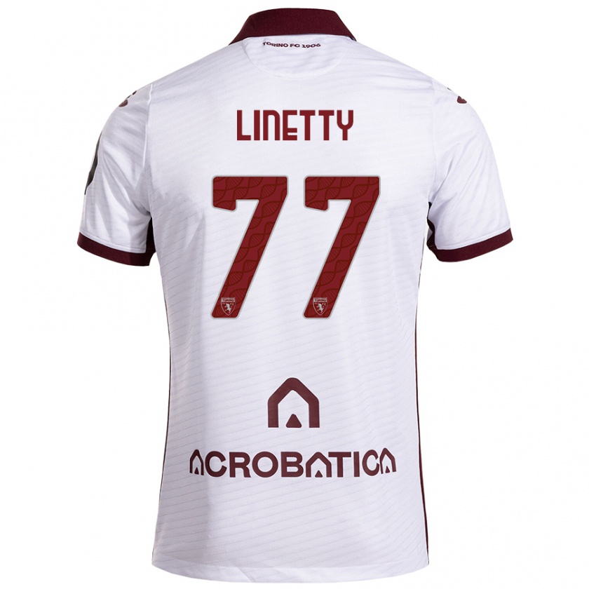 Kandiny Gyermek Karol Linetty #77 Fehér Barna Idegenbeli Jersey 2024/25 Mez Póló Ing