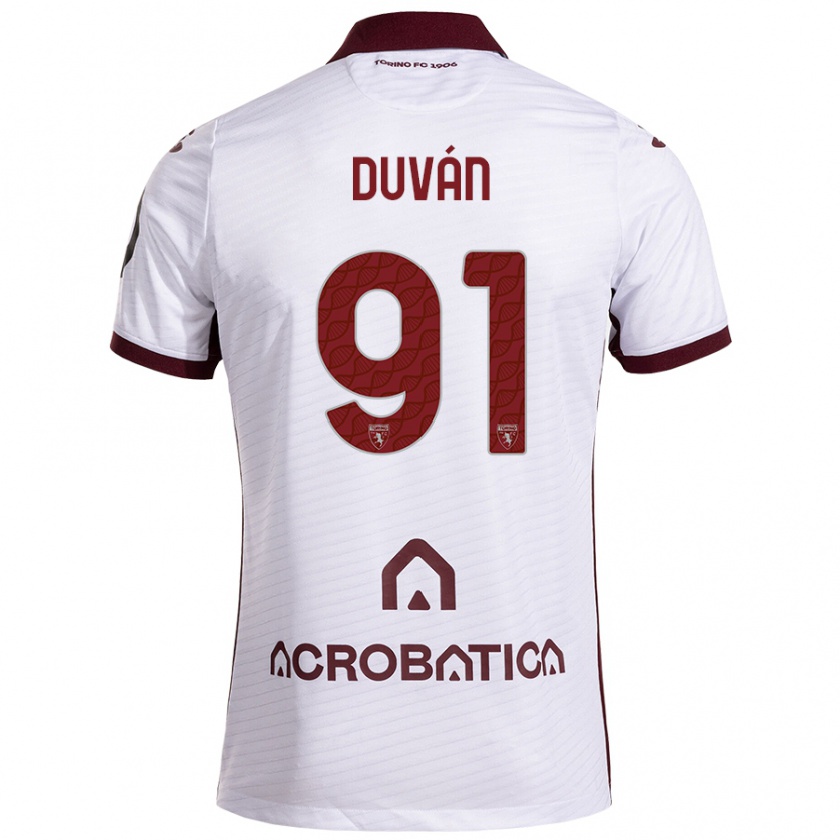 Kandiny Gyermek Duván Zapata #91 Fehér Barna Idegenbeli Jersey 2024/25 Mez Póló Ing