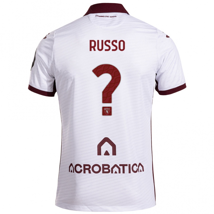 Kandiny Gyermek Lorenzo Russo #0 Fehér Barna Idegenbeli Jersey 2024/25 Mez Póló Ing