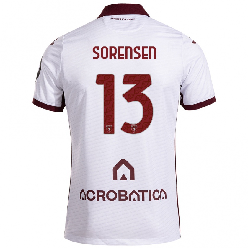 Kandiny Gyermek Ben Sørensen #13 Fehér Barna Idegenbeli Jersey 2024/25 Mez Póló Ing