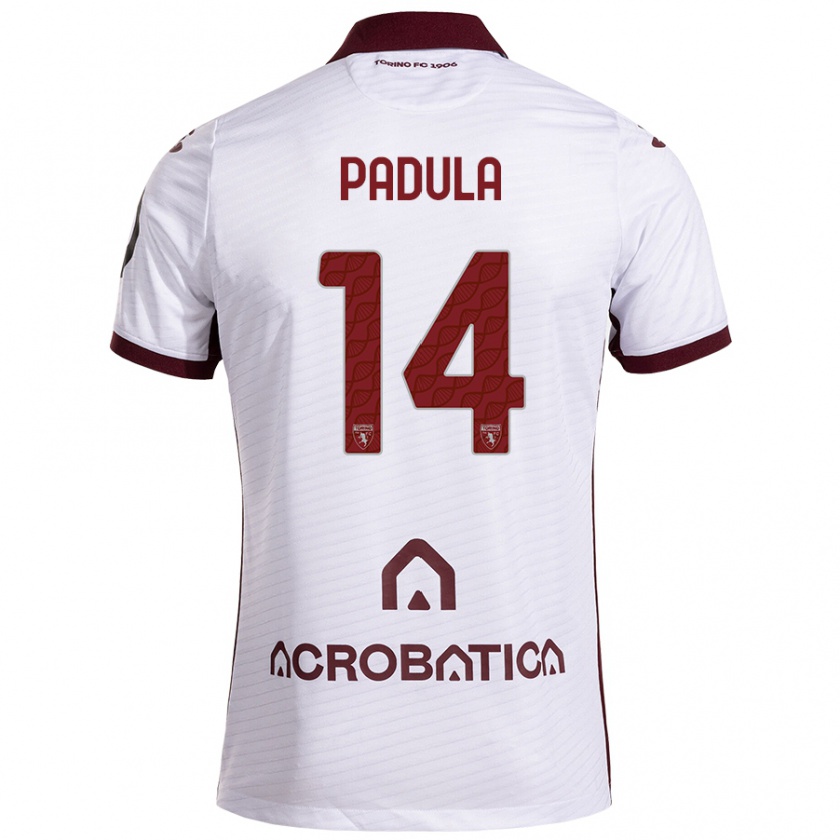 Kandiny Gyermek Cristian Padula #14 Fehér Barna Idegenbeli Jersey 2024/25 Mez Póló Ing