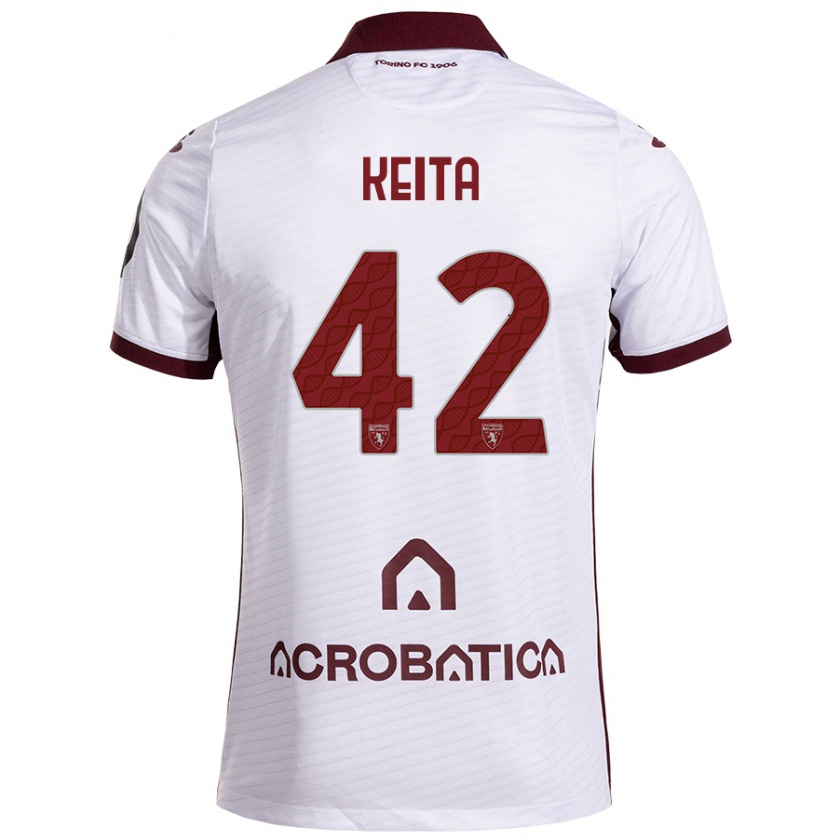 Kandiny Gyermek Karamoko Keita #42 Fehér Barna Idegenbeli Jersey 2024/25 Mez Póló Ing