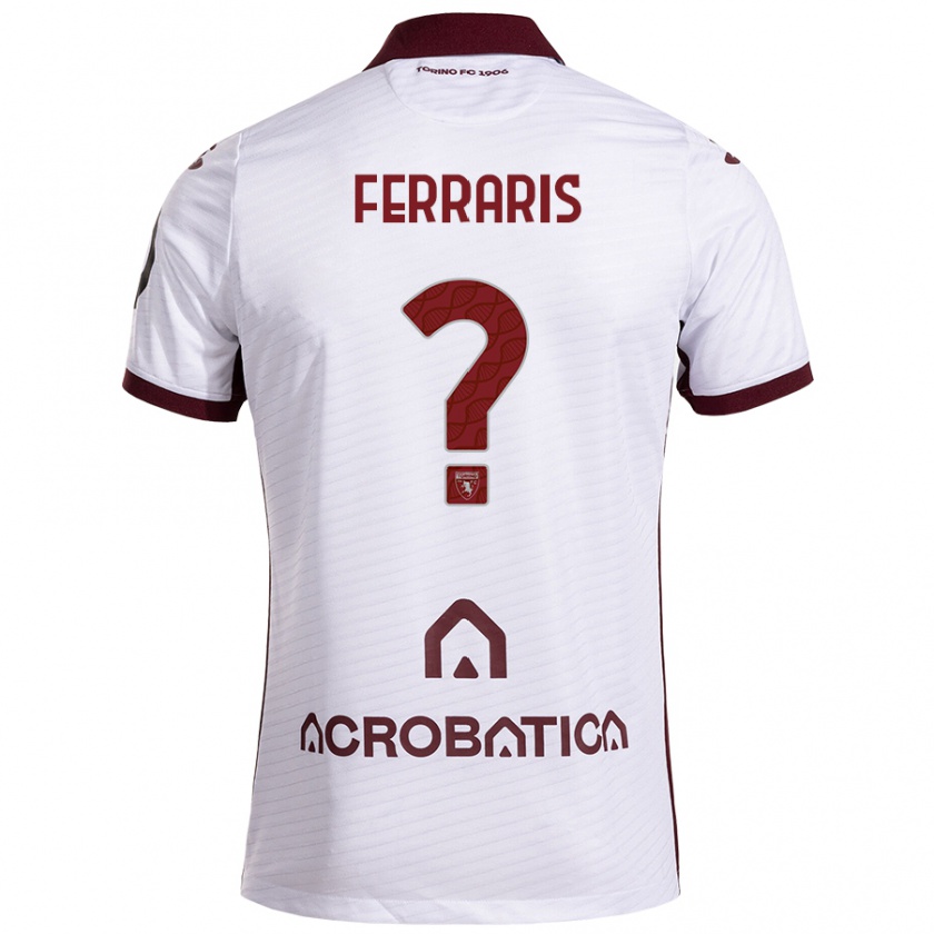 Kandiny Gyermek Lorenzo Ferraris #0 Fehér Barna Idegenbeli Jersey 2024/25 Mez Póló Ing