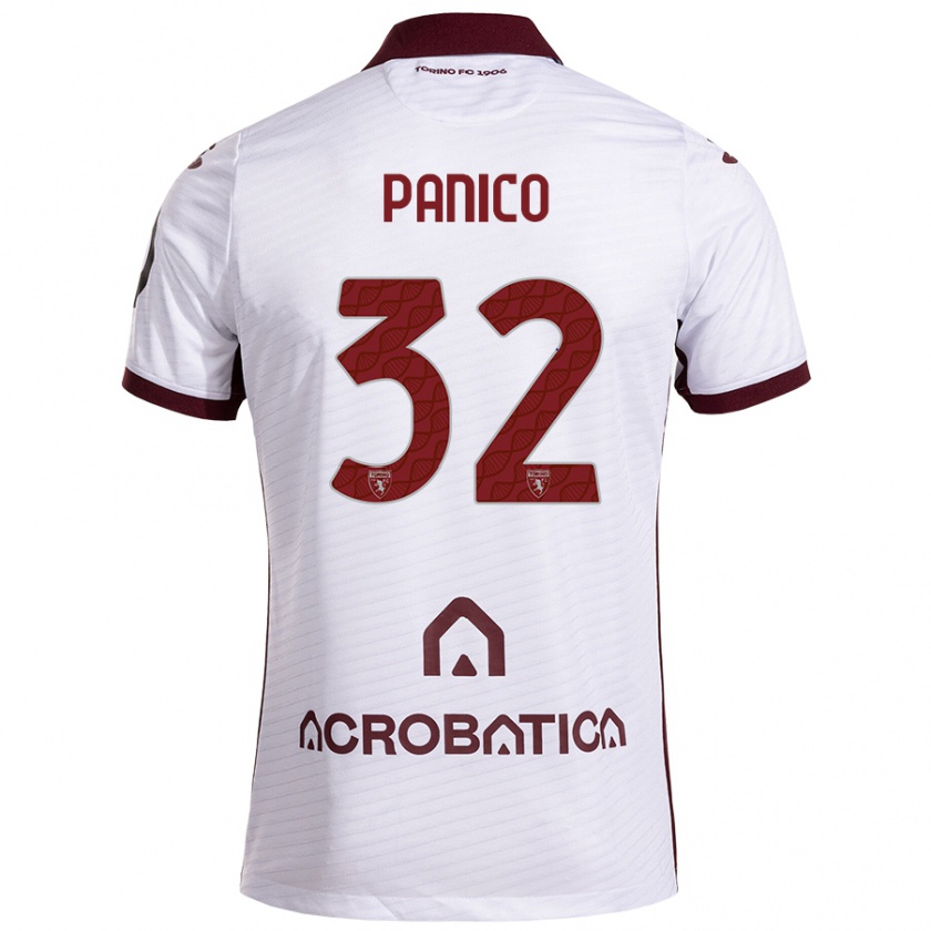 Kandiny Gyermek Patrizia Panico #32 Fehér Barna Idegenbeli Jersey 2024/25 Mez Póló Ing