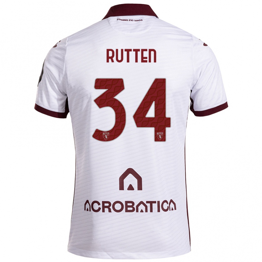 Kandiny Gyermek Jill Rutten #34 Fehér Barna Idegenbeli Jersey 2024/25 Mez Póló Ing