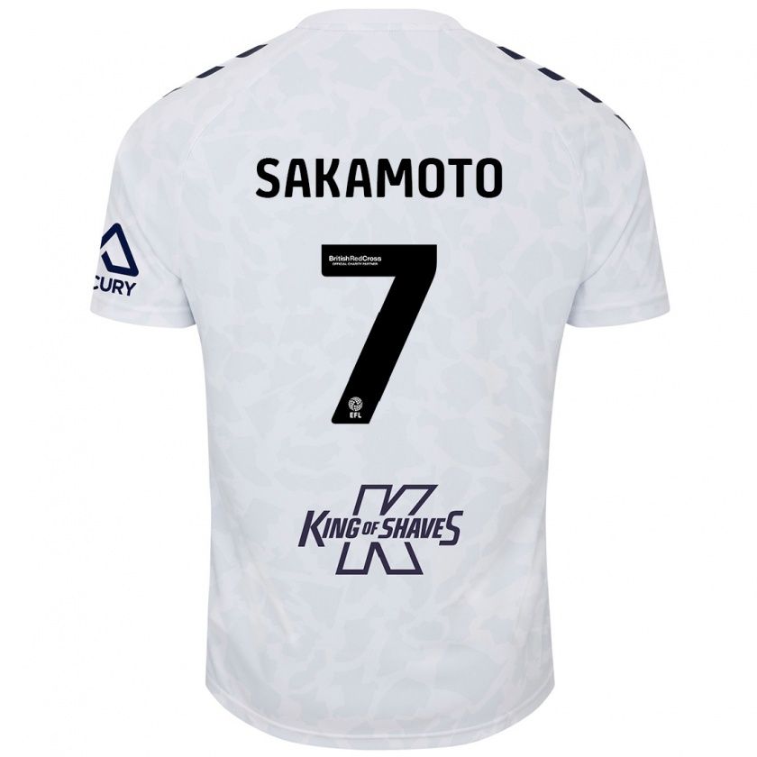 Kandiny Gyermek Tatsuhiro Sakamoto #7 Fehér Idegenbeli Jersey 2024/25 Mez Póló Ing