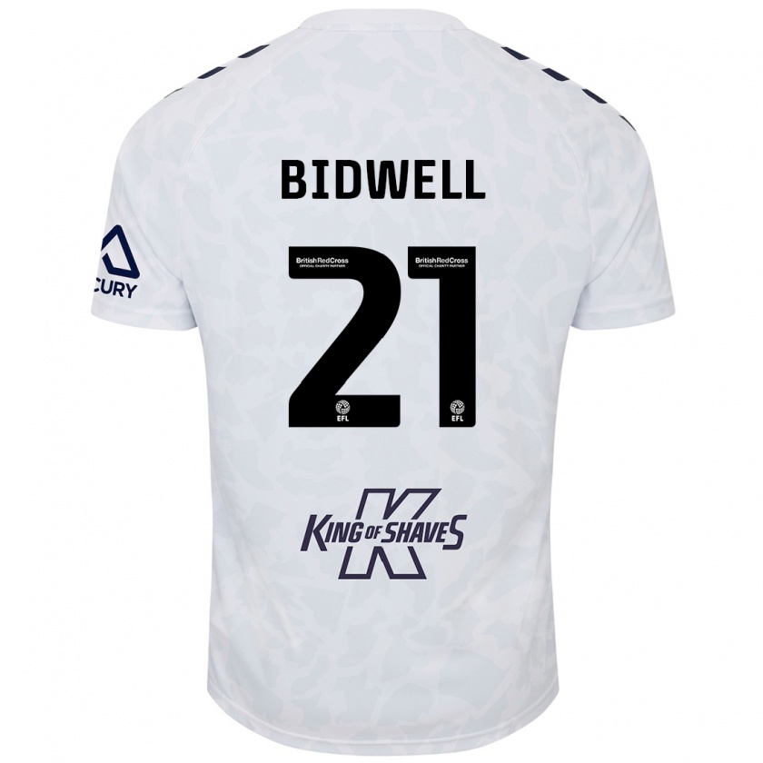 Kandiny Gyermek Jake Bidwell #21 Fehér Idegenbeli Jersey 2024/25 Mez Póló Ing