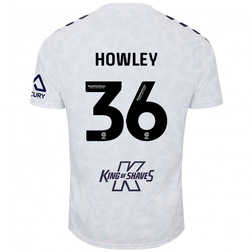 Kandiny Gyermek Ryan Howley #36 Fehér Idegenbeli Jersey 2024/25 Mez Póló Ing