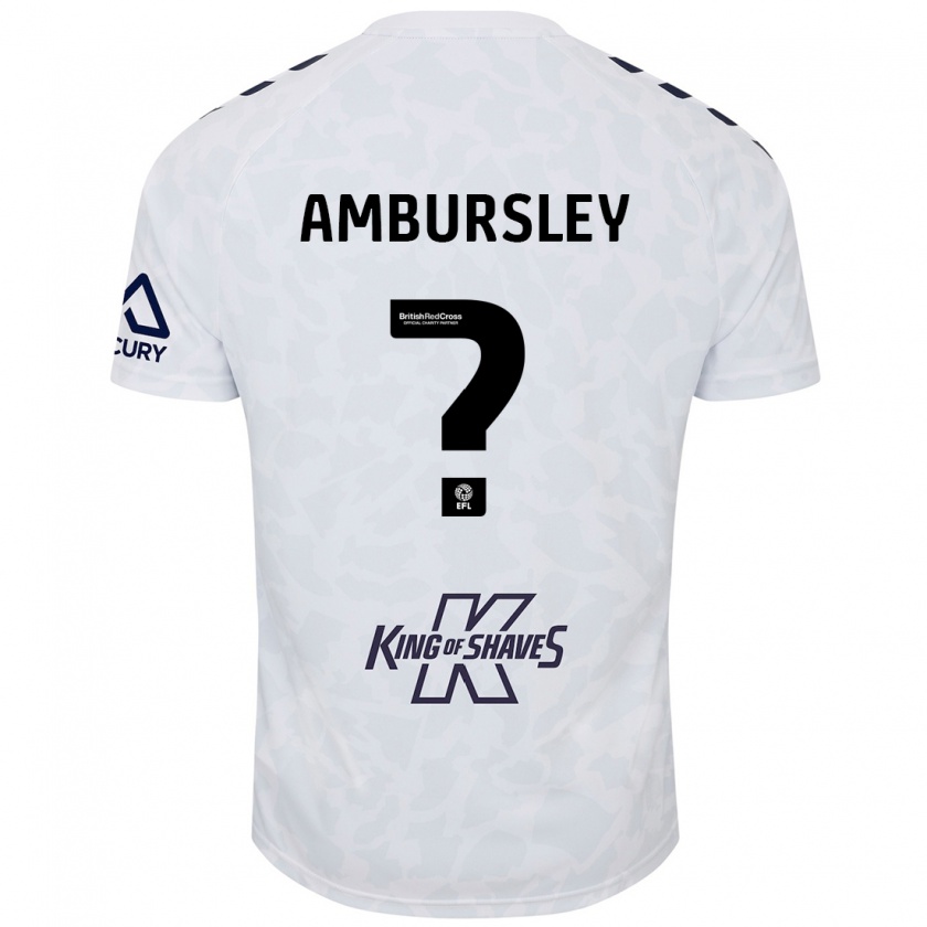 Kandiny Gyermek Conrad Ambursley #0 Fehér Idegenbeli Jersey 2024/25 Mez Póló Ing