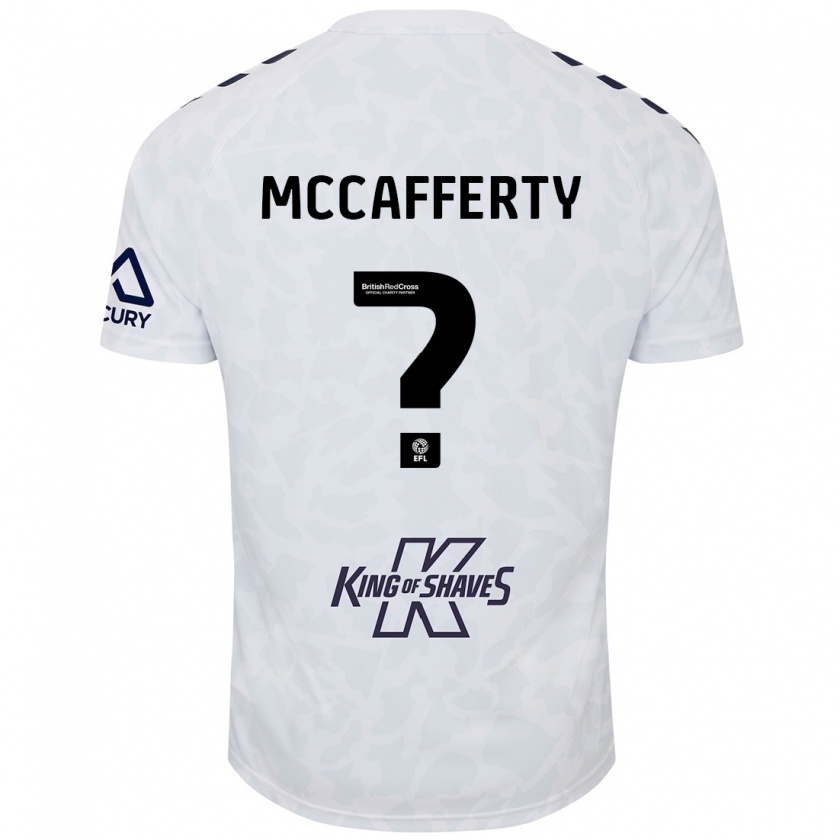 Kandiny Gyermek Lewys Mccafferty #0 Fehér Idegenbeli Jersey 2024/25 Mez Póló Ing