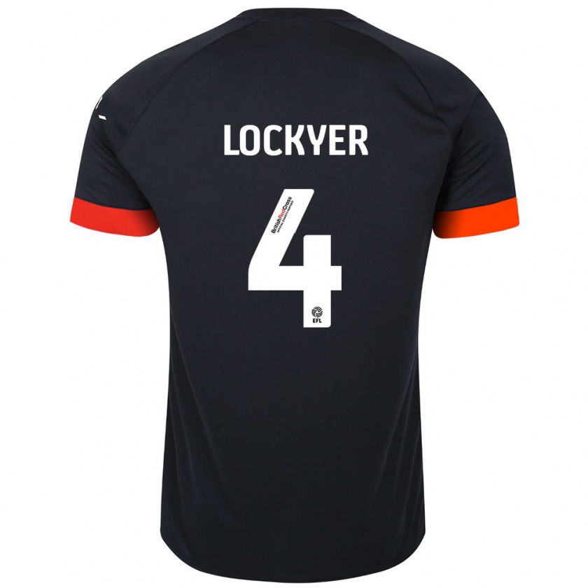 Kandiny Gyermek Tom Lockyer #4 Fekete Narancs Idegenbeli Jersey 2024/25 Mez Póló Ing