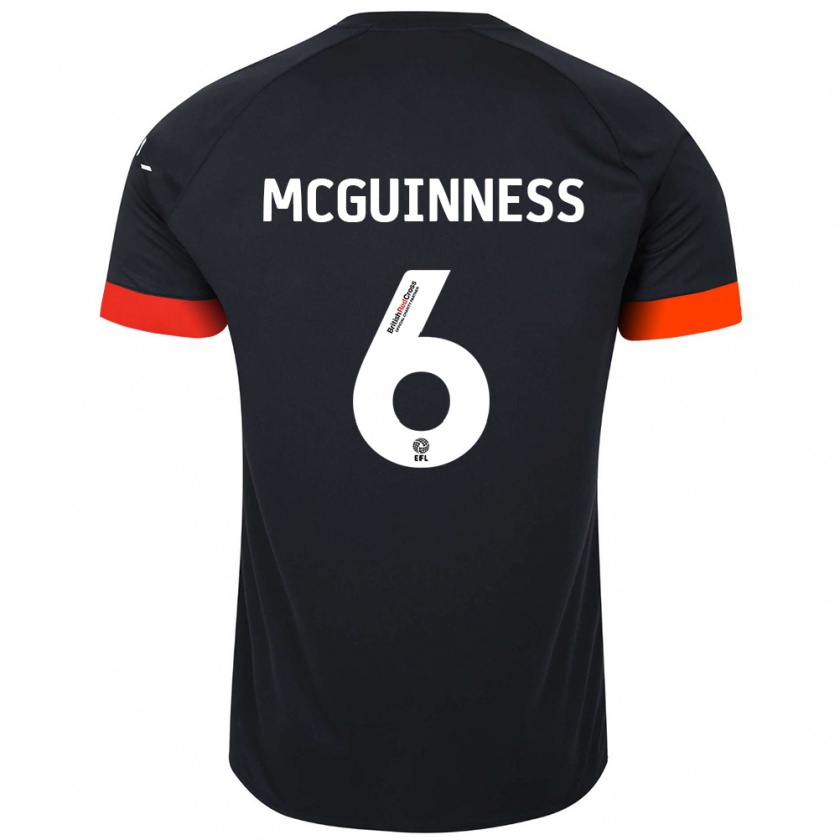 Kandiny Gyermek Mark Mcguinness #6 Fekete Narancs Idegenbeli Jersey 2024/25 Mez Póló Ing