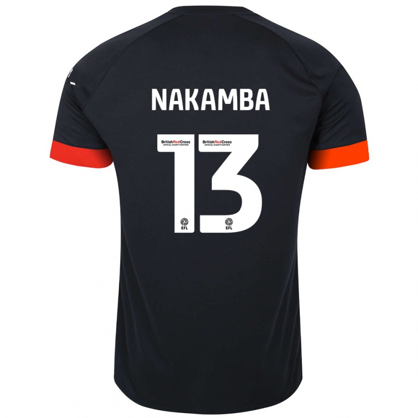 Kandiny Gyermek Marvelous Nakamba #13 Fekete Narancs Idegenbeli Jersey 2024/25 Mez Póló Ing