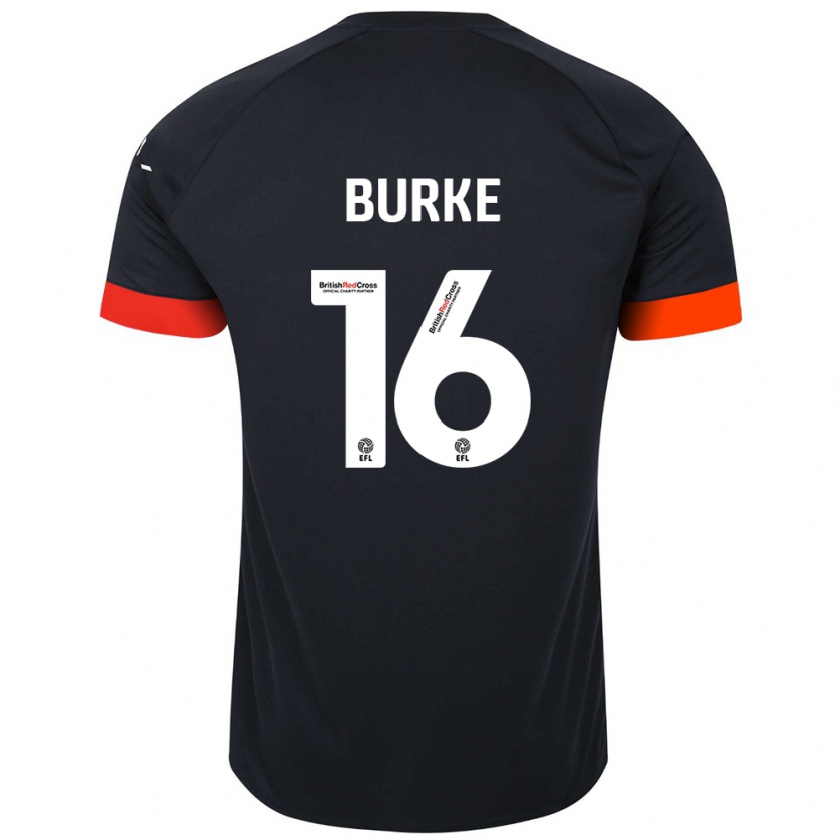 Kandiny Gyermek Reece Burke #16 Fekete Narancs Idegenbeli Jersey 2024/25 Mez Póló Ing