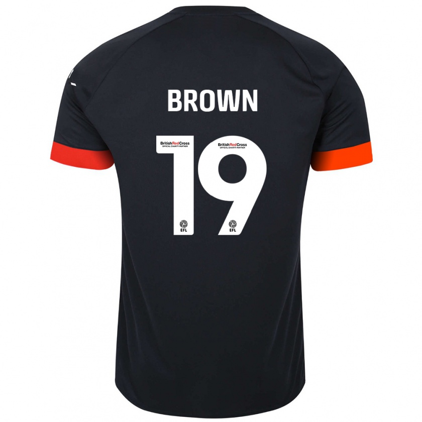 Kandiny Gyermek Jacob Brown #19 Fekete Narancs Idegenbeli Jersey 2024/25 Mez Póló Ing