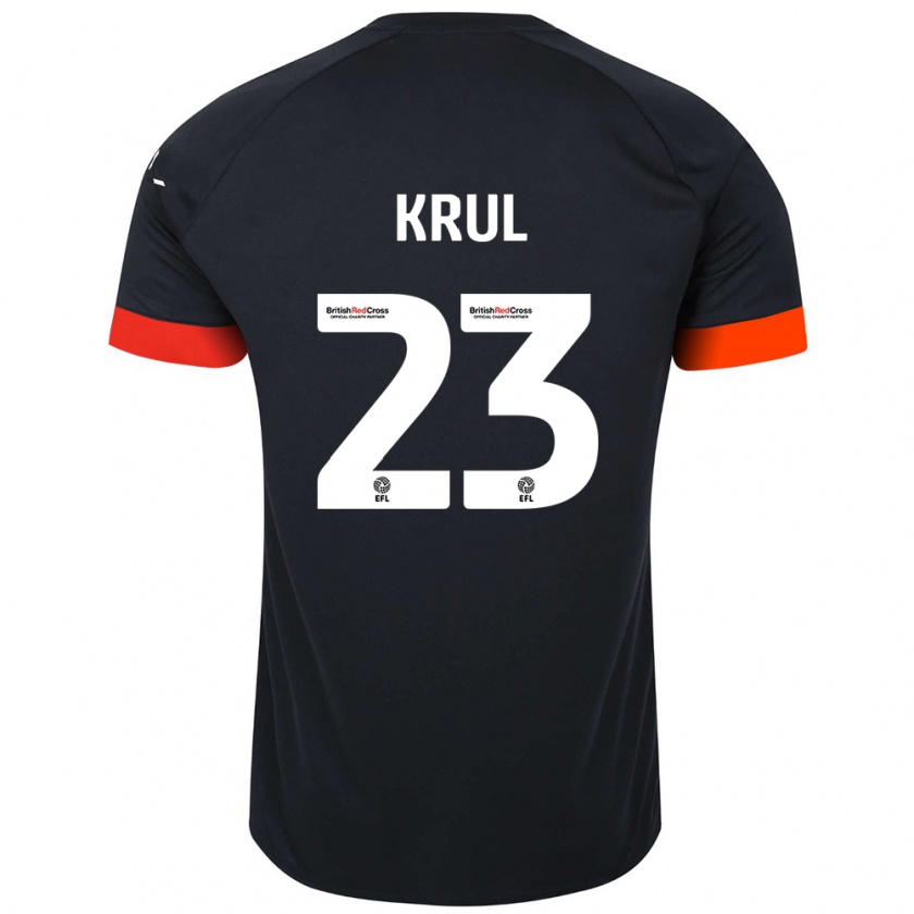 Kandiny Gyermek Tim Krul #23 Fekete Narancs Idegenbeli Jersey 2024/25 Mez Póló Ing