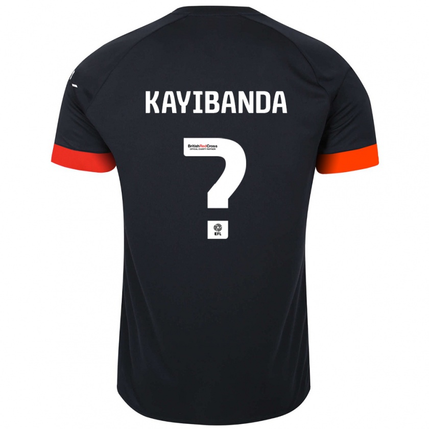 Kandiny Gyermek Claude Kayibanda #0 Fekete Narancs Idegenbeli Jersey 2024/25 Mez Póló Ing