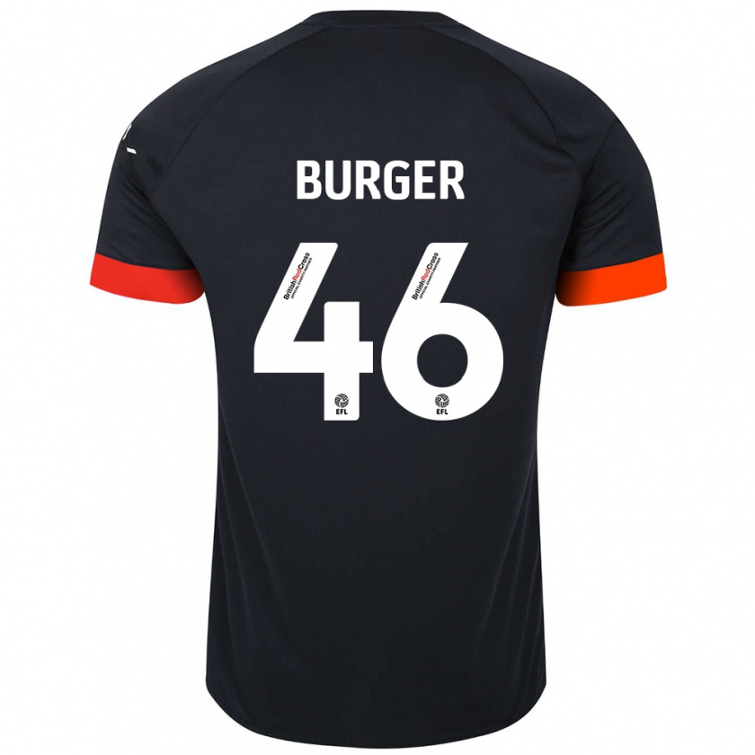 Kandiny Gyermek Jake Burger #46 Fekete Narancs Idegenbeli Jersey 2024/25 Mez Póló Ing