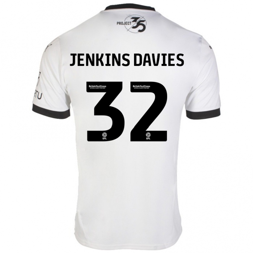 Kandiny Gyermek Will Jenkins-Davies #32 Fehér Fekete Idegenbeli Jersey 2024/25 Mez Póló Ing