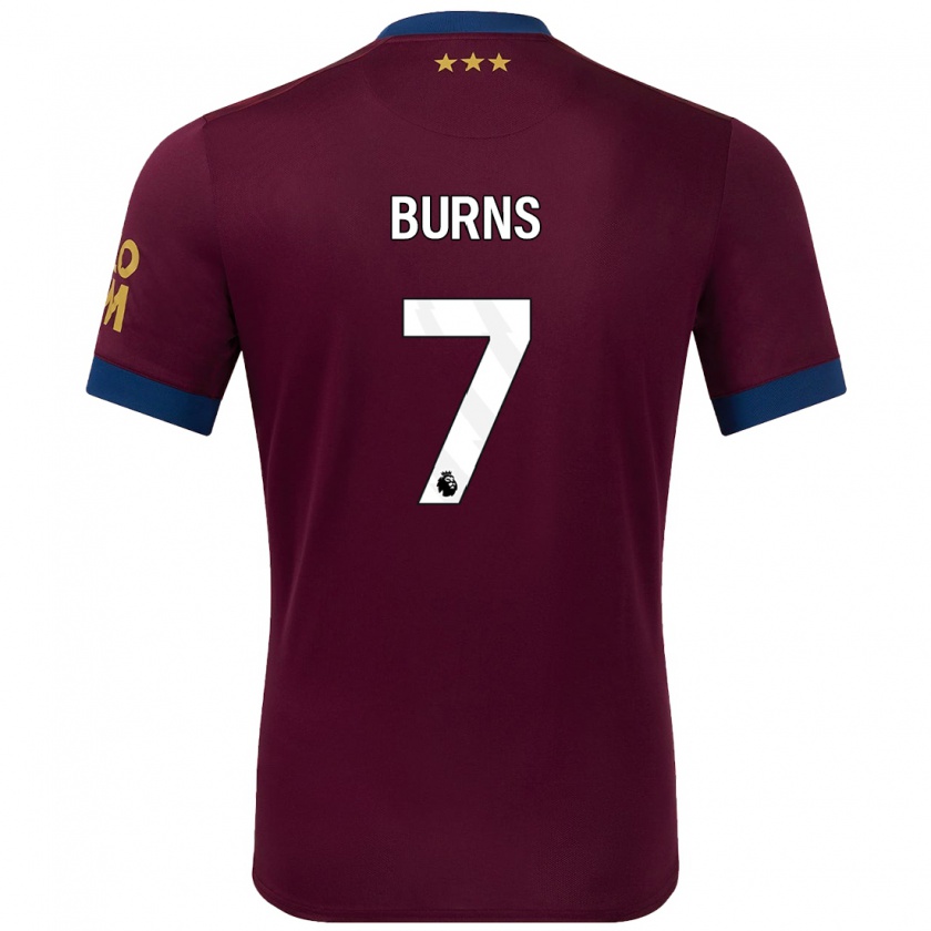 Kandiny Gyermek Wes Burns #7 Barna Idegenbeli Jersey 2024/25 Mez Póló Ing