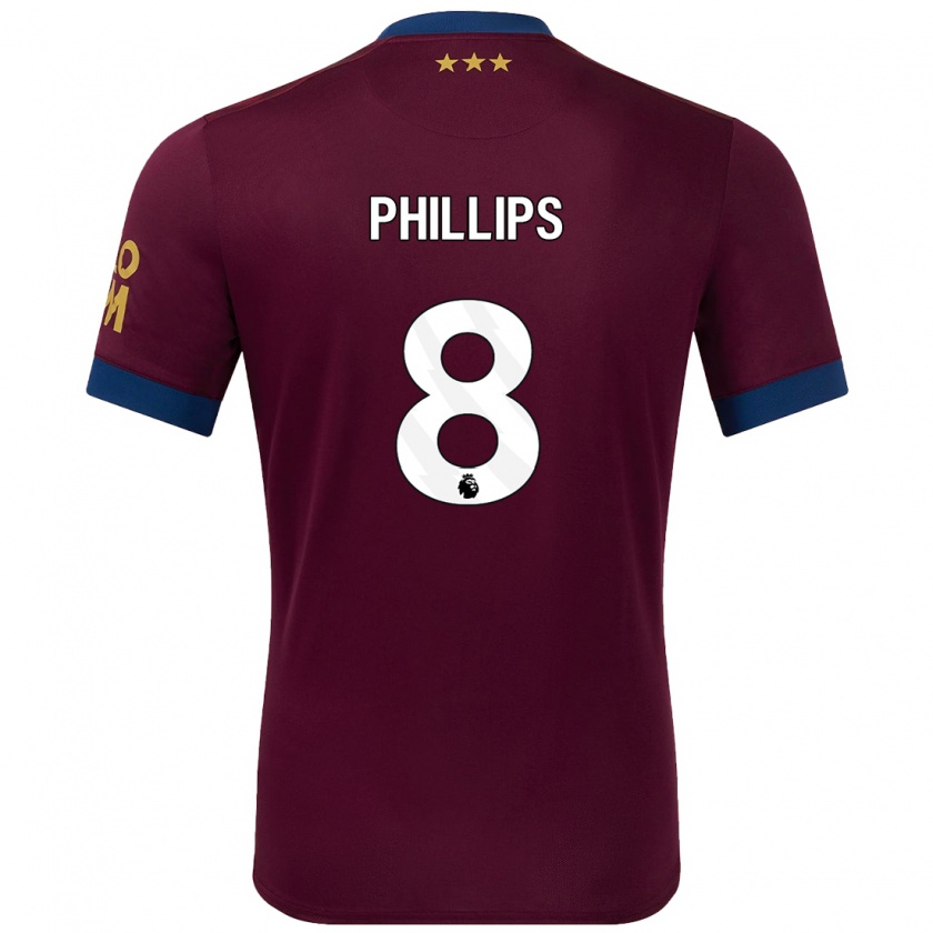 Kandiny Gyermek Kalvin Phillips #8 Barna Idegenbeli Jersey 2024/25 Mez Póló Ing