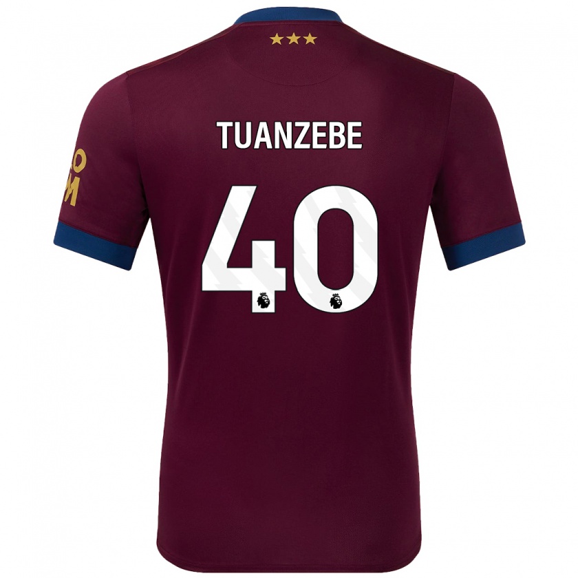 Kandiny Gyermek Axel Tuanzebe #40 Barna Idegenbeli Jersey 2024/25 Mez Póló Ing