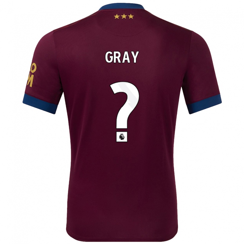 Kandiny Gyermek Henry Gray #0 Barna Idegenbeli Jersey 2024/25 Mez Póló Ing