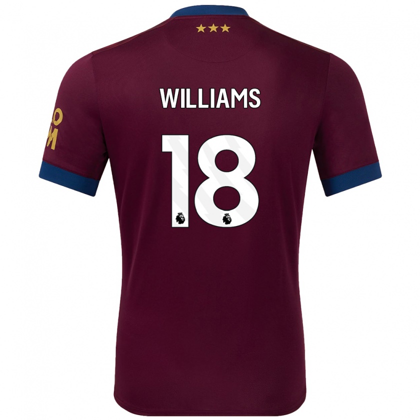 Kandiny Gyermek Brandon Williams #18 Barna Idegenbeli Jersey 2024/25 Mez Póló Ing