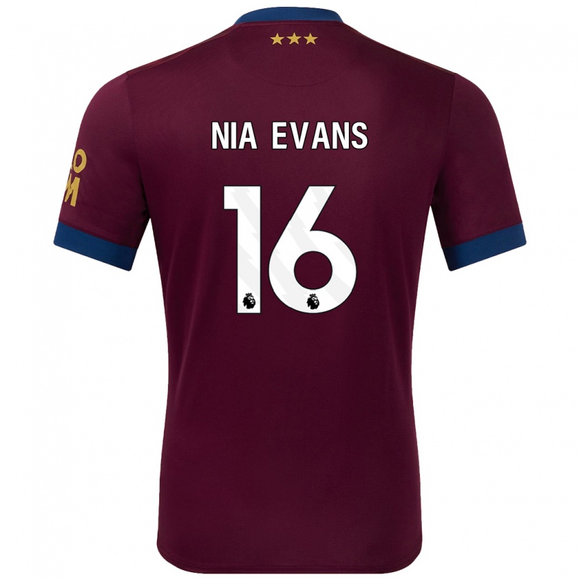 Kandiny Gyermek Nia Evans #16 Barna Idegenbeli Jersey 2024/25 Mez Póló Ing