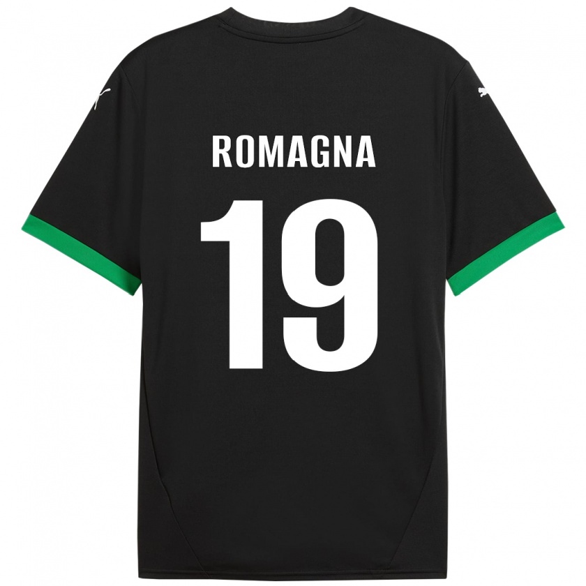 Kandiny Férfi Filippo Romagna #19 Fekete Sötétzöld Hazai Jersey 2024/25 Mez Póló Ing