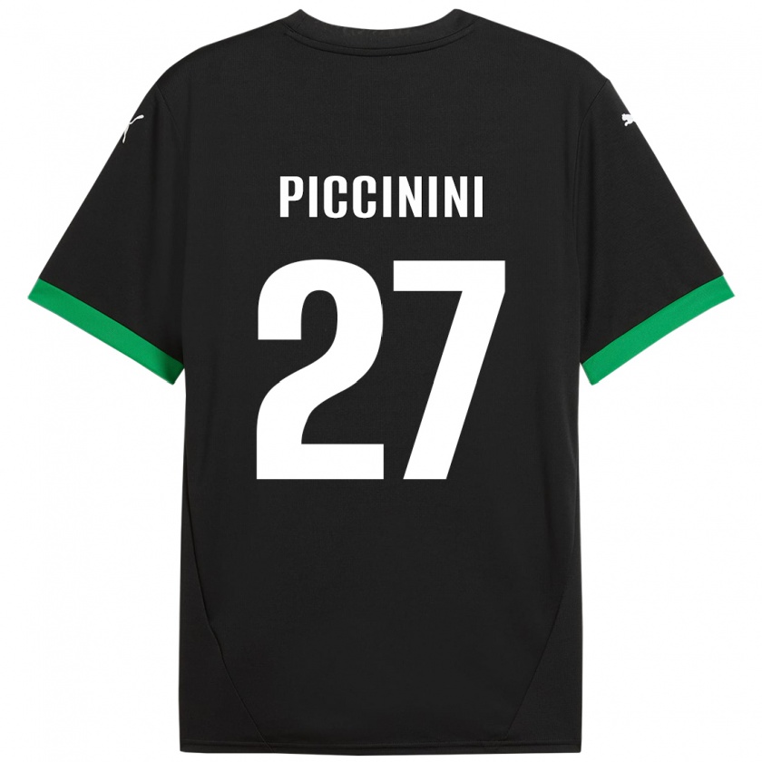 Kandiny Férfi Stefano Piccinini #27 Fekete Sötétzöld Hazai Jersey 2024/25 Mez Póló Ing