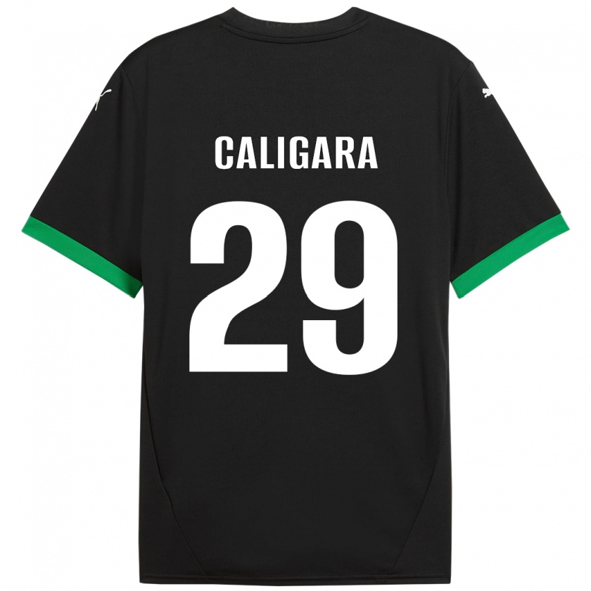 Kandiny Férfi Fabrizio Caligara #29 Fekete Sötétzöld Hazai Jersey 2024/25 Mez Póló Ing