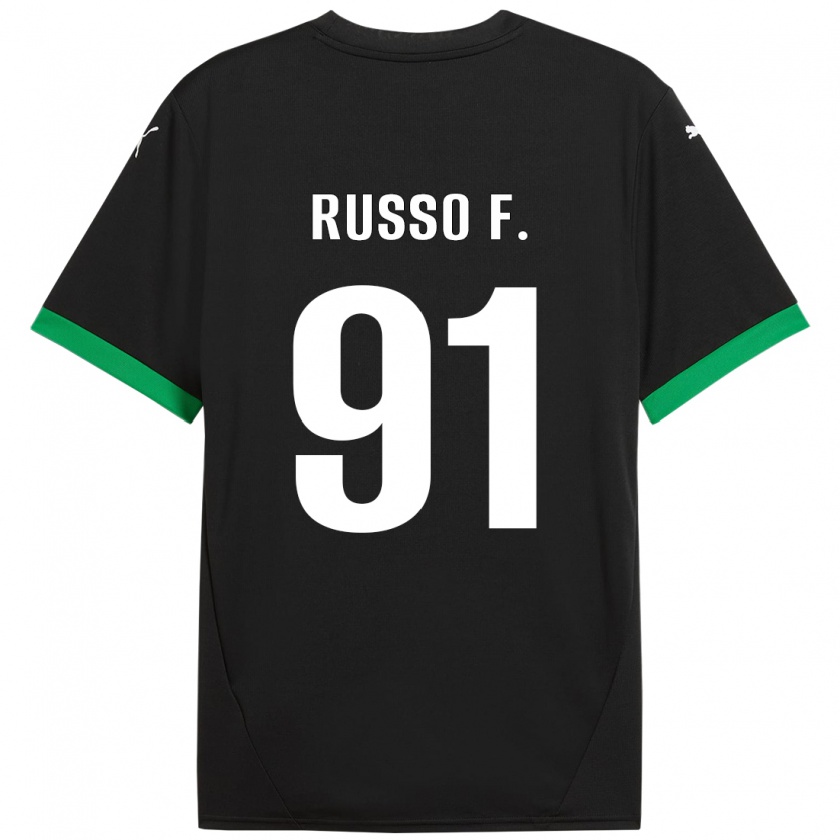 Kandiny Férfi Flavio Russo #91 Fekete Sötétzöld Hazai Jersey 2024/25 Mez Póló Ing