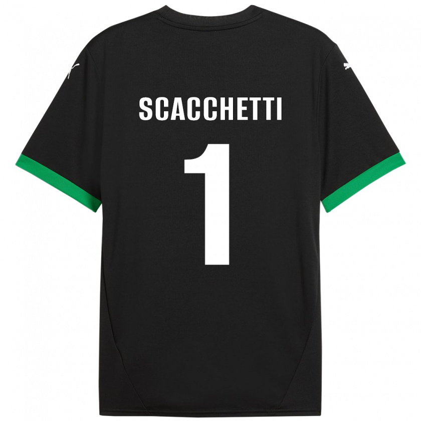 Kandiny Férfi Alessandro Scacchetti #1 Fekete Sötétzöld Hazai Jersey 2024/25 Mez Póló Ing