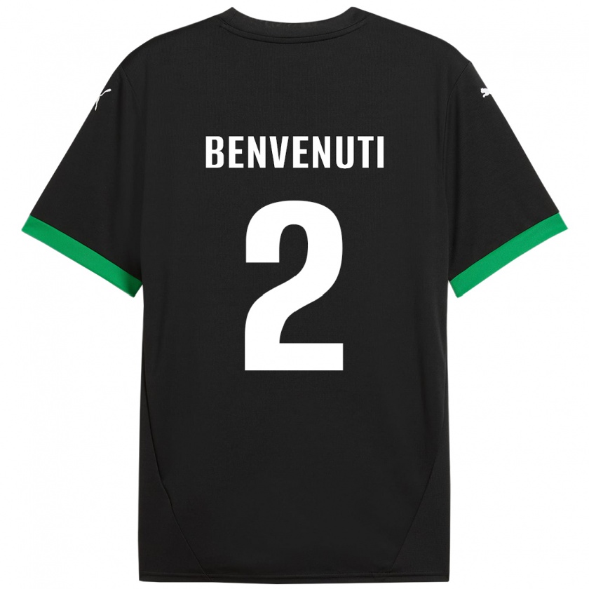 Kandiny Férfi Giacomo Benvenuti #2 Fekete Sötétzöld Hazai Jersey 2024/25 Mez Póló Ing