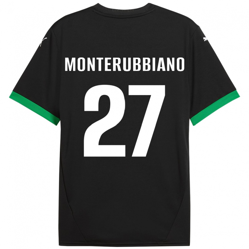 Kandiny Férfi Valeria Monterubbiano #27 Fekete Sötétzöld Hazai Jersey 2024/25 Mez Póló Ing