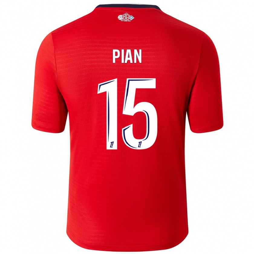 Kandiny Férfi Julie Pian #15 Piros Fehér Hazai Jersey 2024/25 Mez Póló Ing