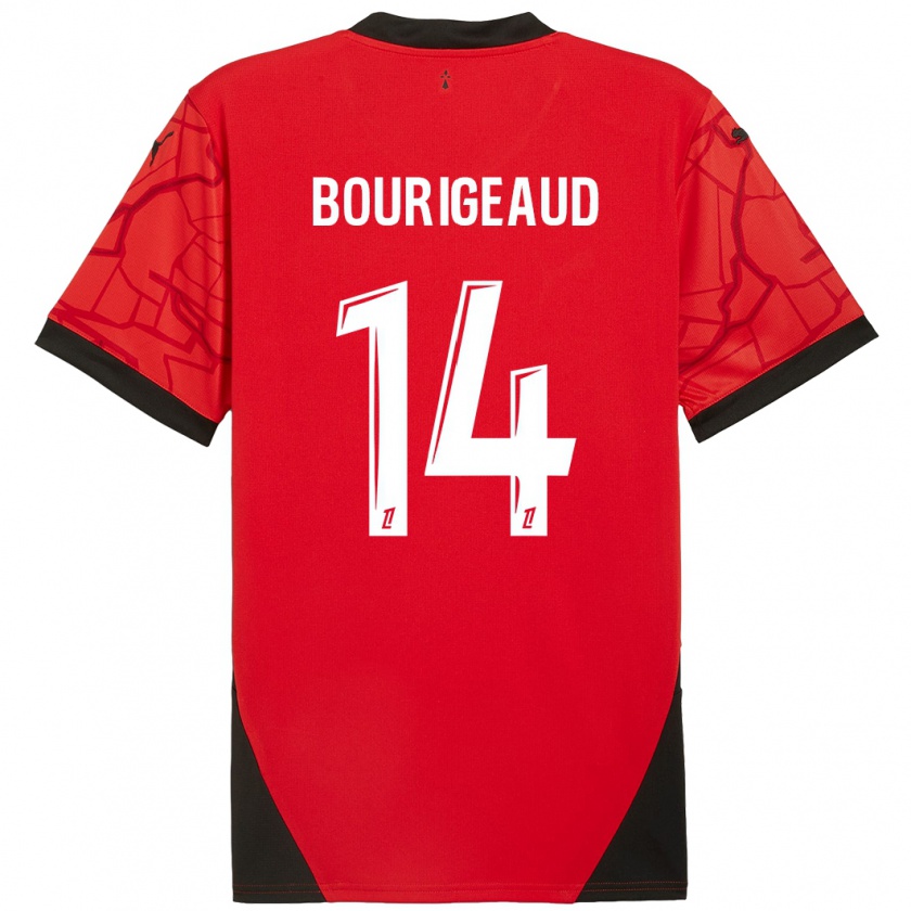 Kandiny Férfi Benjamin Bourigeaud #14 Piros Fekete Hazai Jersey 2024/25 Mez Póló Ing