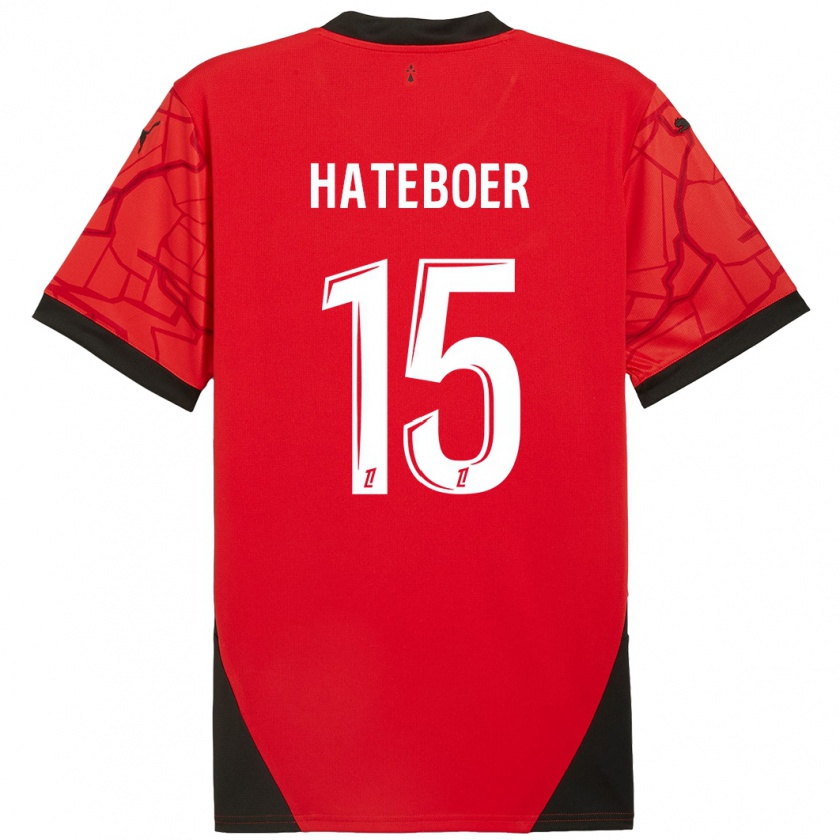 Kandiny Férfi Hans Hateboer #15 Piros Fekete Hazai Jersey 2024/25 Mez Póló Ing