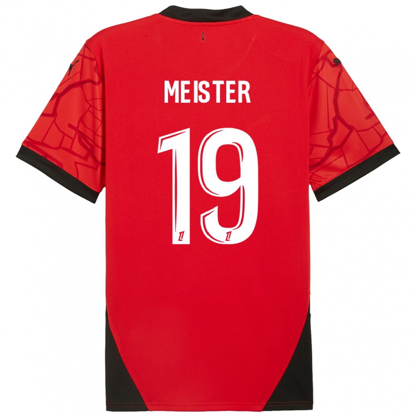 Kandiny Férfi Henrik Meister #19 Piros Fekete Hazai Jersey 2024/25 Mez Póló Ing