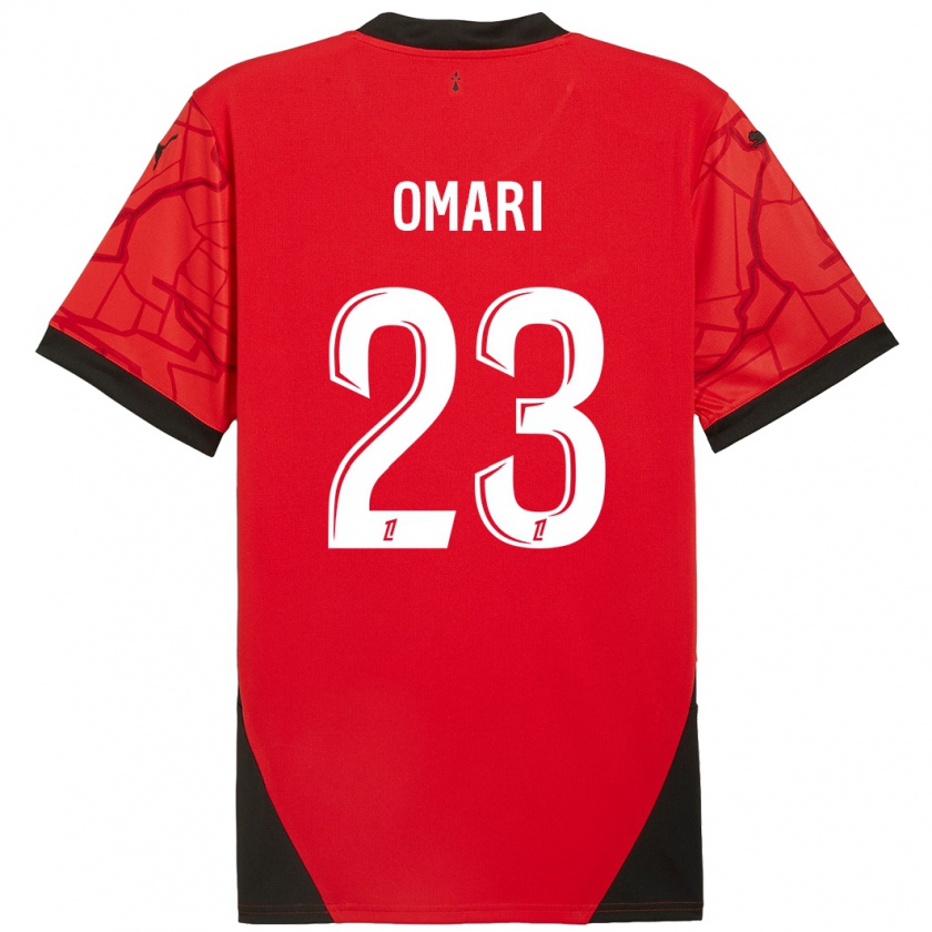 Kandiny Férfi Warmed Omari #23 Piros Fekete Hazai Jersey 2024/25 Mez Póló Ing