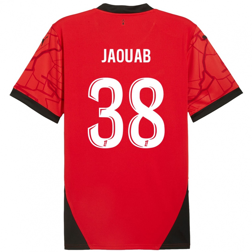 Kandiny Férfi Mohamed Jaouab #38 Piros Fekete Hazai Jersey 2024/25 Mez Póló Ing